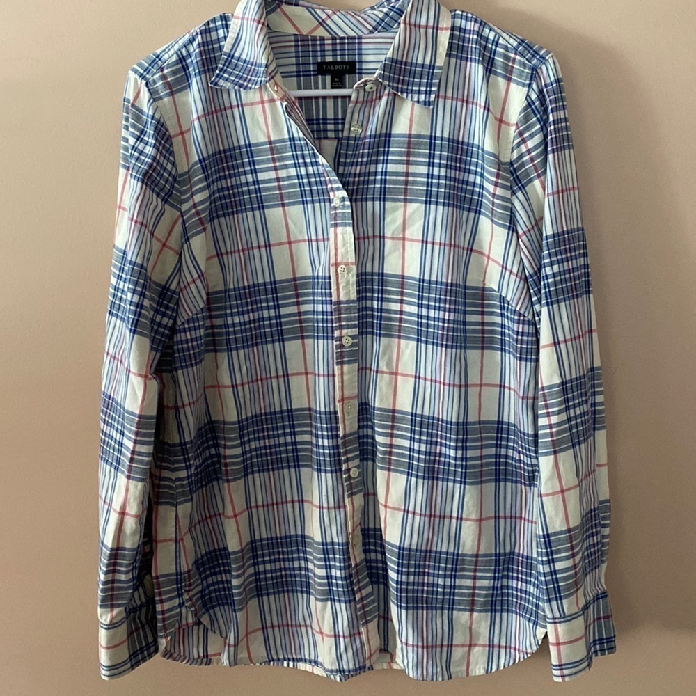 Talbots plaid top